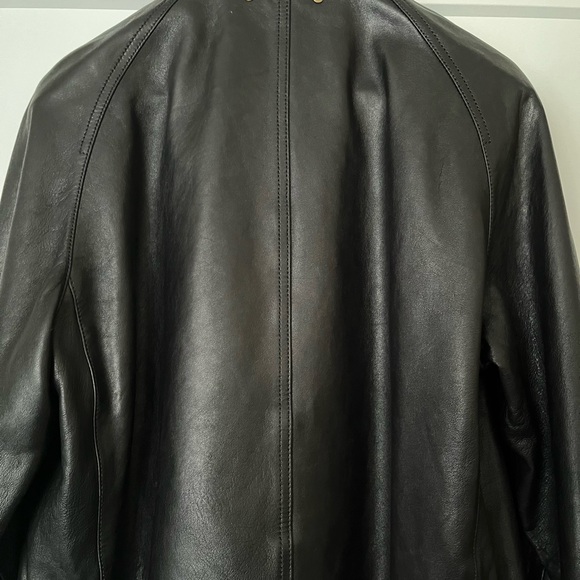 Men’s Black Leather Bomber Jacket. In “as new” condition with no signs of wear - Picture 2 of 5